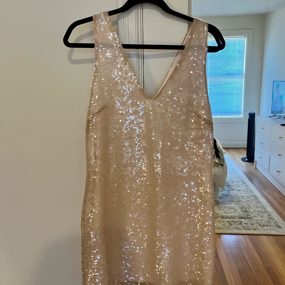 Gold sparkly mini dress